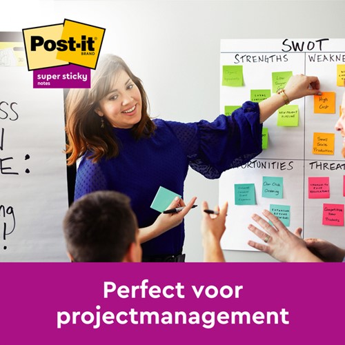 Memoblok 3M Post-it Z-Note R330 Super Sticky 76x76mm assorti kleur 20 + 4 gratis-2