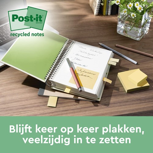 Memoblok 3M Post-it 654 76x76mm recycle geel 18 + 6 gratis-2