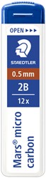 Potloodstift Staedtler Mars Carbon Micro 0.5mm 2B 12 stuks
