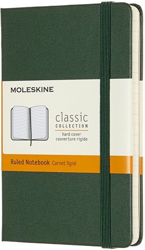 Notitieboek Moleskine pocket 90x140mm lijn hard cover myrtle green