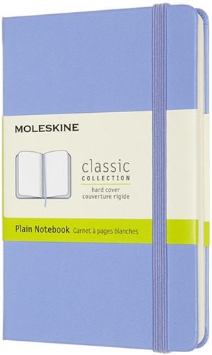Notitieboek Moleskine pocket 90x140mm blanco hard cover hydrangea blue