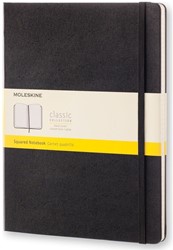 Notitieboek Moleskine XL 190x250mm ruit 5x5 hard cover zwart