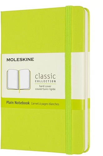 Notitieboek Moleskine pocket 90x140mm blanco hard cover lemon green