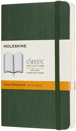 Notitieboek Moleskine pocket 90x140mm lijn soft cover myrtle green