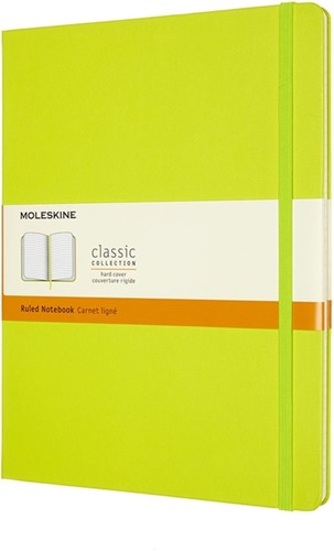 Notitieboek Moleskine XL 190x250mm lijn hard cover lemon green