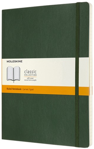 Notitieboek Moleskine XL 190x250mm lijn soft cover myrtle green