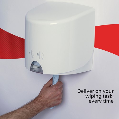 Poetspapier WypAll L10 1-laags 630 vel blauw 7494-3