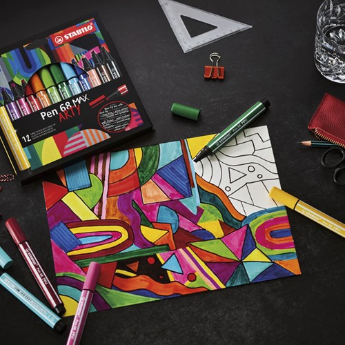 Viltstift STABILO Pen 68 Max Arty assorti etui à 24 stuks-2
