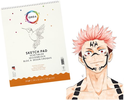 Schetsblok Qrea 24x32 120gr spiraal-2