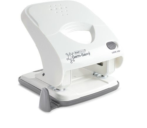 Perforator Rapesco Germ-Savvy Less Effort Eco X5-40ps antibacterieel 2-gaats wit