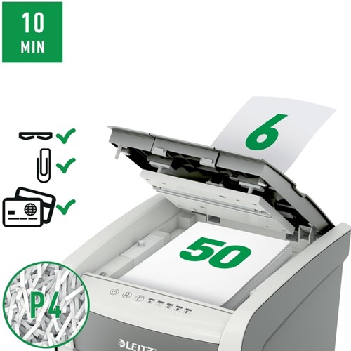 Papiervernietiger Leitz IQ Auto+ Small Office 50X P4 snippers 4x28mm-12