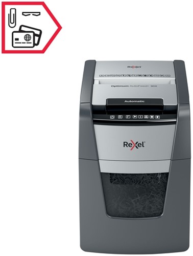 Papiervernietiger Rexel Optimum Auto+ 90X snippers 4x28mm-16