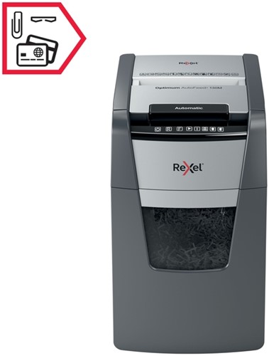 Papiervernietiger Rexel Optimum Auto+ 130M snippers 2x15mm-16
