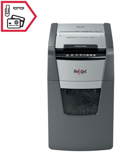 Papiervernietiger Rexel Optimum Auto+ 130X P4 snippers 4x28mm-16