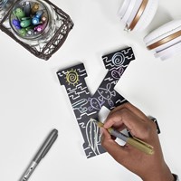 Viltstift Bic Intensity rond perm F mtl zilver en goud blister à 2st-2