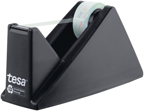 Plakbandhouder Tesa eco&crystal 59045 zwart met 1 rol tape 19mmx10m