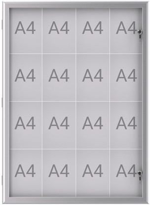 Buiten- binnenvitrine MAUL excite whiteb 16xA4