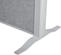 Scheidingswand MAUL akoestiek 100x180 3x lichtgrijs wit frame op voet-2