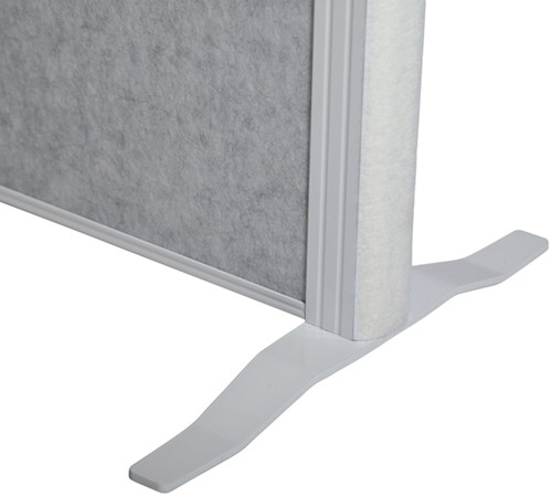 Scheidingswand MAUL akoestiek 100x180 3x lichtgrijs wit frame op voet-2