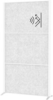 Scheidingswand MAUL akoestiek Uplight lichtgrijs wit frame op voet