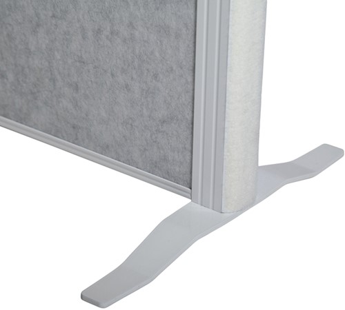 Scheidingswand MAUL akoestiek Uplight lichtgrijs wit frame op voet-2