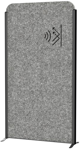 Scheidingswand MAUL akoestiek 100x180 antraciet op voet antraciet frame