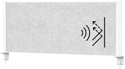 Scheidingswand MAUL akoestiek 120x50 lichtgrijs wit frame tafelklem