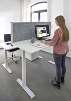 Scheidingswand MAUL akoestiek 160x50 donkergrijs alum.frame tafelklem-3