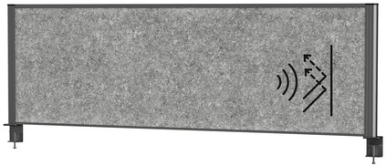 Scheidingswand MAUL akoestiek 160x50 donkergrijs antrac.frame tafelklem