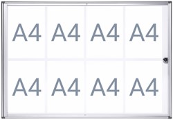 Binnenvitrine wand MAULextraslim whiteboard 8xA4 met slot