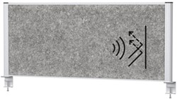 Scheidingswand MAUL akoestiek 120x150 donkergrijs alum.frame tafelklem