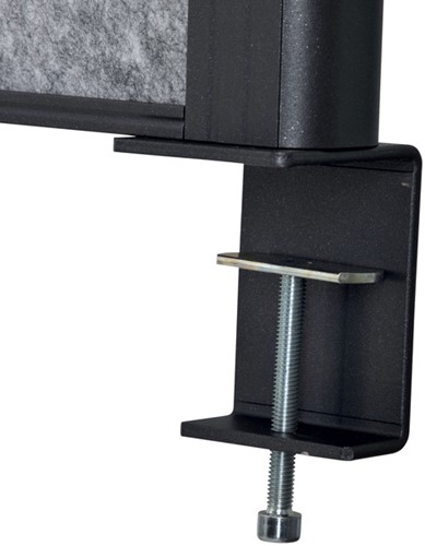 Scheidingswand MAUL akoestiek 120x150 donkergrijs antrac.frame tafelklem-2