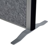 Scheidingswand MAUL akoestiek 100x180 2x whiteb. 1x donkergr alum.frame op voet-2