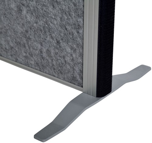 Scheidingswand MAUL akoestiek 100x180 2x whiteb. 1x donkergr alum.frame op voet-2
