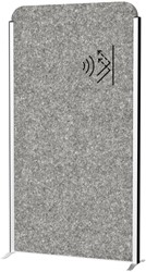 Scheidingswand MAUL akoestiek 100x180 antraciet op voet alum.frame