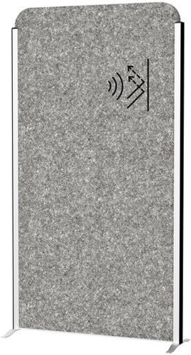 Scheidingswand MAUL akoestiek 100x180 antraciet op voet alum.frame