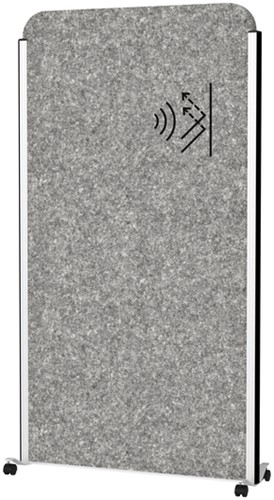 Scheidingswand MAUL akoestiek 100x180 antraciet alum.frame mobiel