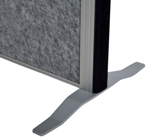 Scheidingswand MAUL akoestiek 100x180 licht- donkergrijs whiteb alum.frame op voet-2