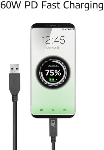 Kabel ACT USB A 3.2 naar USB-C 2 meter-2