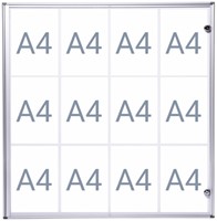Binnenvitrine wand MAULextraslim whiteboard 12xA4 met slot
