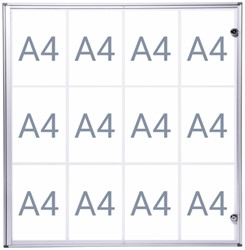 Binnenvitrine wand MAULextraslim whiteboard 12xA4 met slot