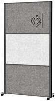 Scheidingswand MAUL akoestiek 100x180 2xdonker- 1xlichtgrijs antrac.frame mobiel