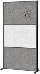 Scheidingswand MAUL akoestiek 100x180 2xdonker- 1xlichtgrijs antrac.frame mobiel