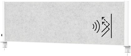 Scheidingswand MAUL akoestiek Uplight 120x50 lichtgrijs antrac.frame tafelklem