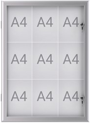 Buiten- binnenvitrine MAUL excite whiteb 9xA4