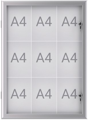 Buiten- binnenvitrine MAUL excite whiteb 9xA4