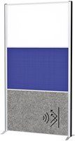 Scheidingswand MAUL akoestiek 100x180 akoest whiteb textiel alum.frame op voet