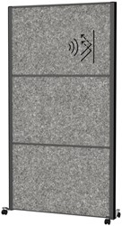 Scheidingswand MAUL akoestiek Uplight 100x180 donkergrijs antraciet frame mobiel