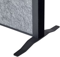 Scheidingswand MAUL akoestiek 100x180 2xdonker- 1xlichtgrijs antrac.frame op voet-2