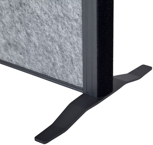 Scheidingswand MAUL akoestiek 100x180 2xdonker- 1xlichtgrijs antrac.frame op voet-2